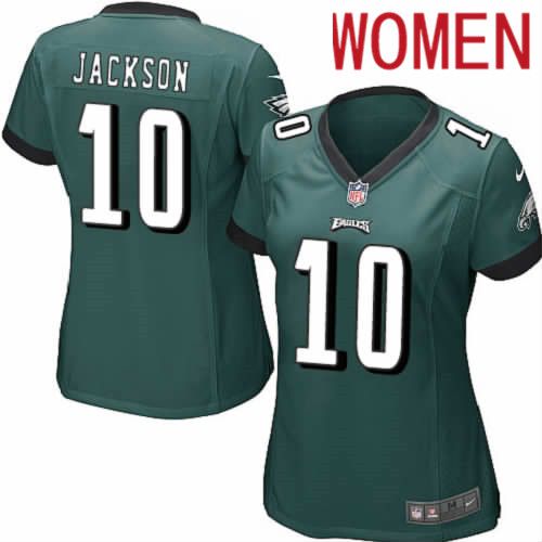 Women Philadelphia Eagles #10 DeSean Jackson Nike Midnight Green Game NFL Jersey->women nfl jersey->Women Jersey